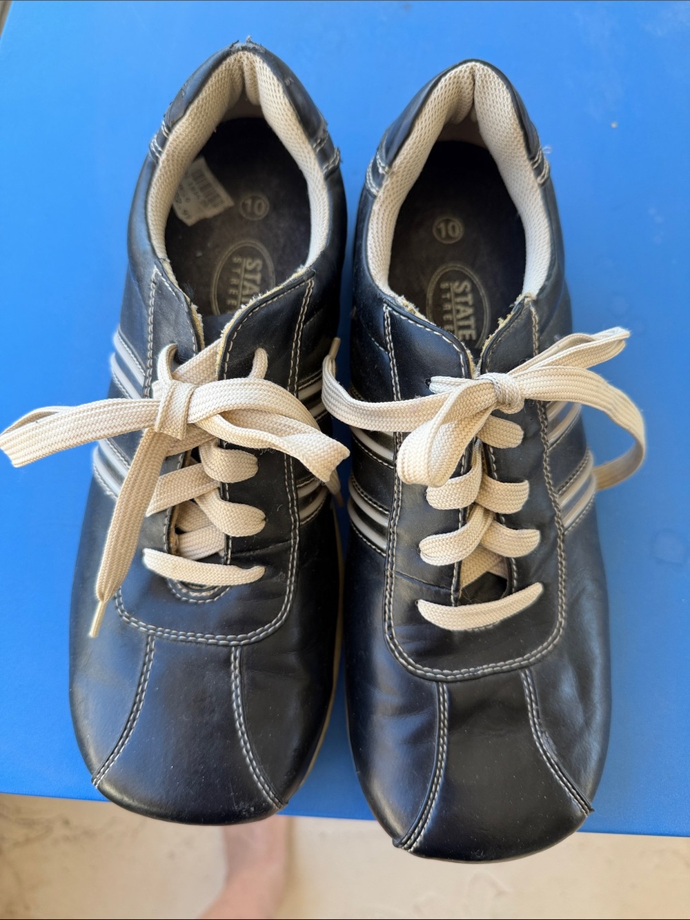 State Street Black Casual Sneakers with Cream Accents